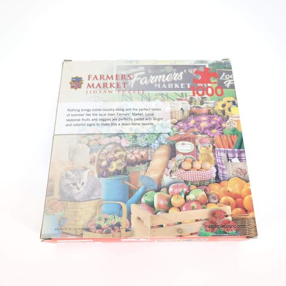 Master Pieces 1000 Piece "Farmers' Market" Jigsaw Puzzle - Good Used Condition - Picture 9 of 10